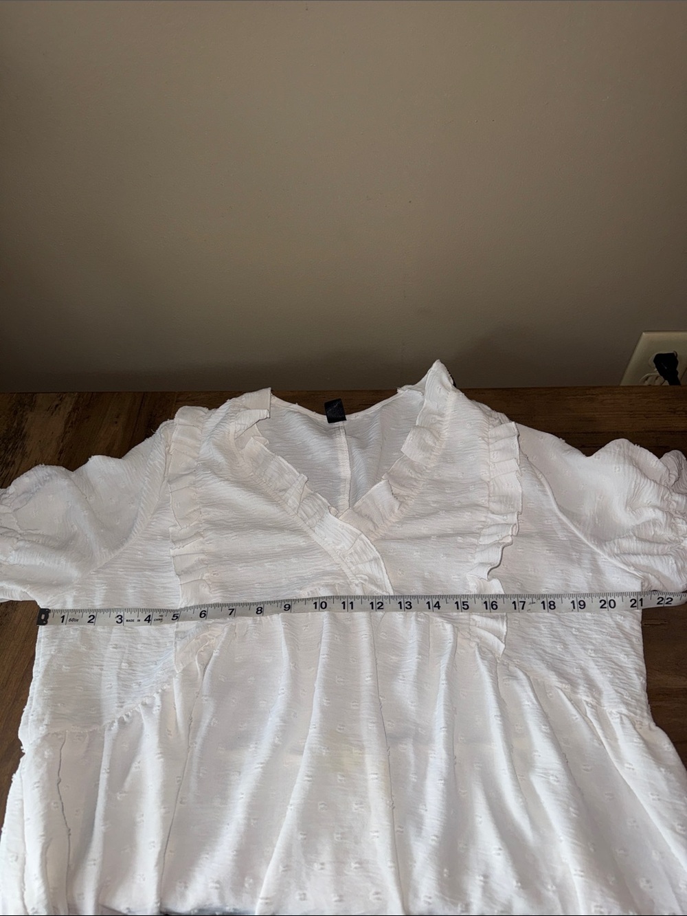 White Ruffled Women's Top - Picture 5 of 6